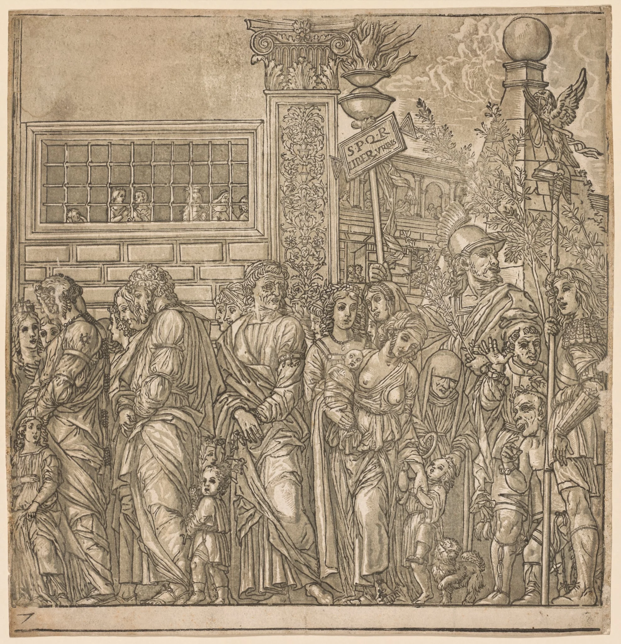 The Triumph of Julius Caesar:  Procession of Men, Women and Children, by Andrea Andreani, 1596