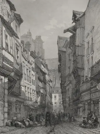 Voyages pittoresques et romantiques dans l'ancienne France.  Bretagne:  Grande rue vieille à Nantes