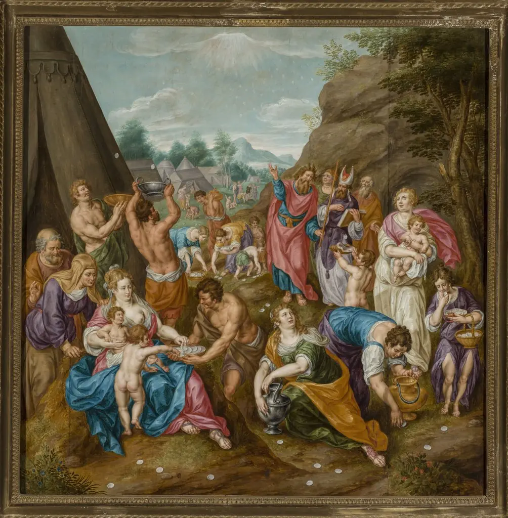 Gathering manna (Exodus 16:14-17)