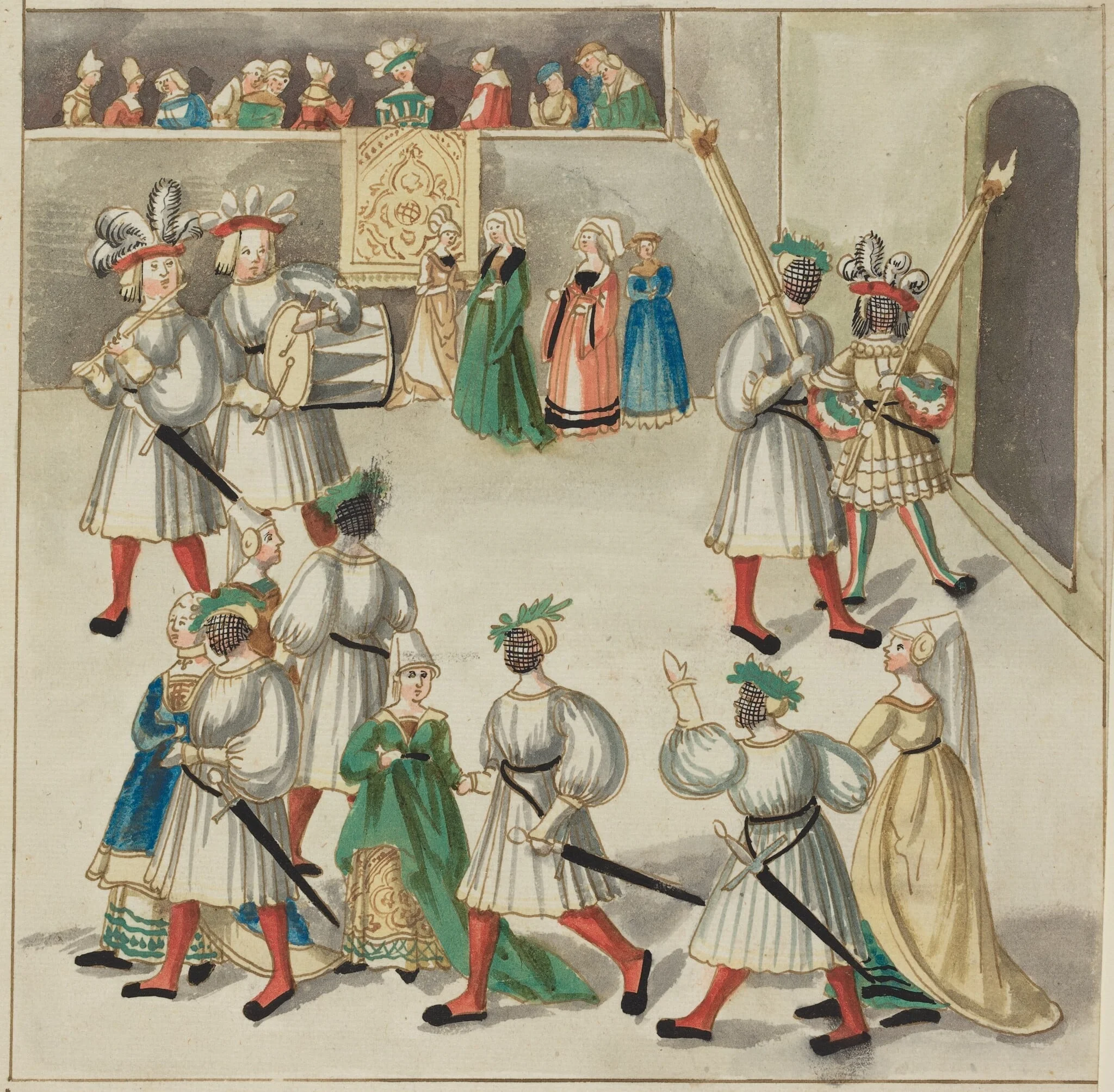 Masquerade, by German 16th Century, ink, 1514