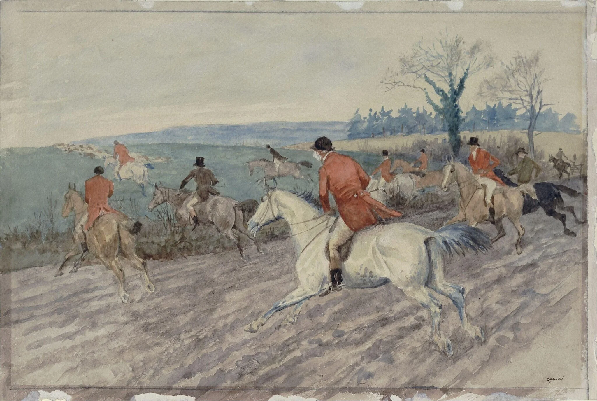 Full Cry, by Randolph Caldecott, watercolor, 1876