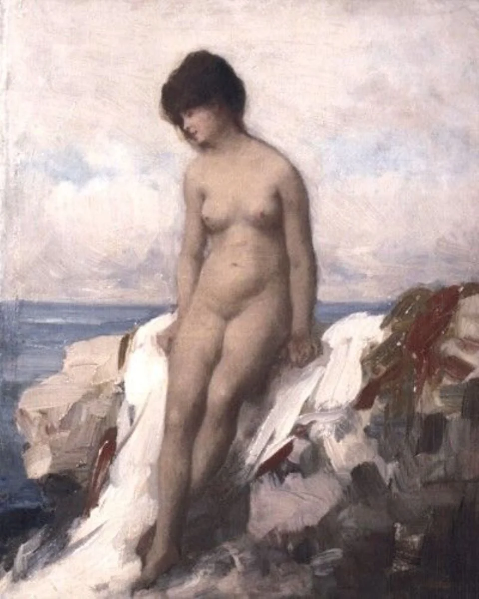 Nud pe malul mării, by Nicolae Grigorescu, unspecified, 1884