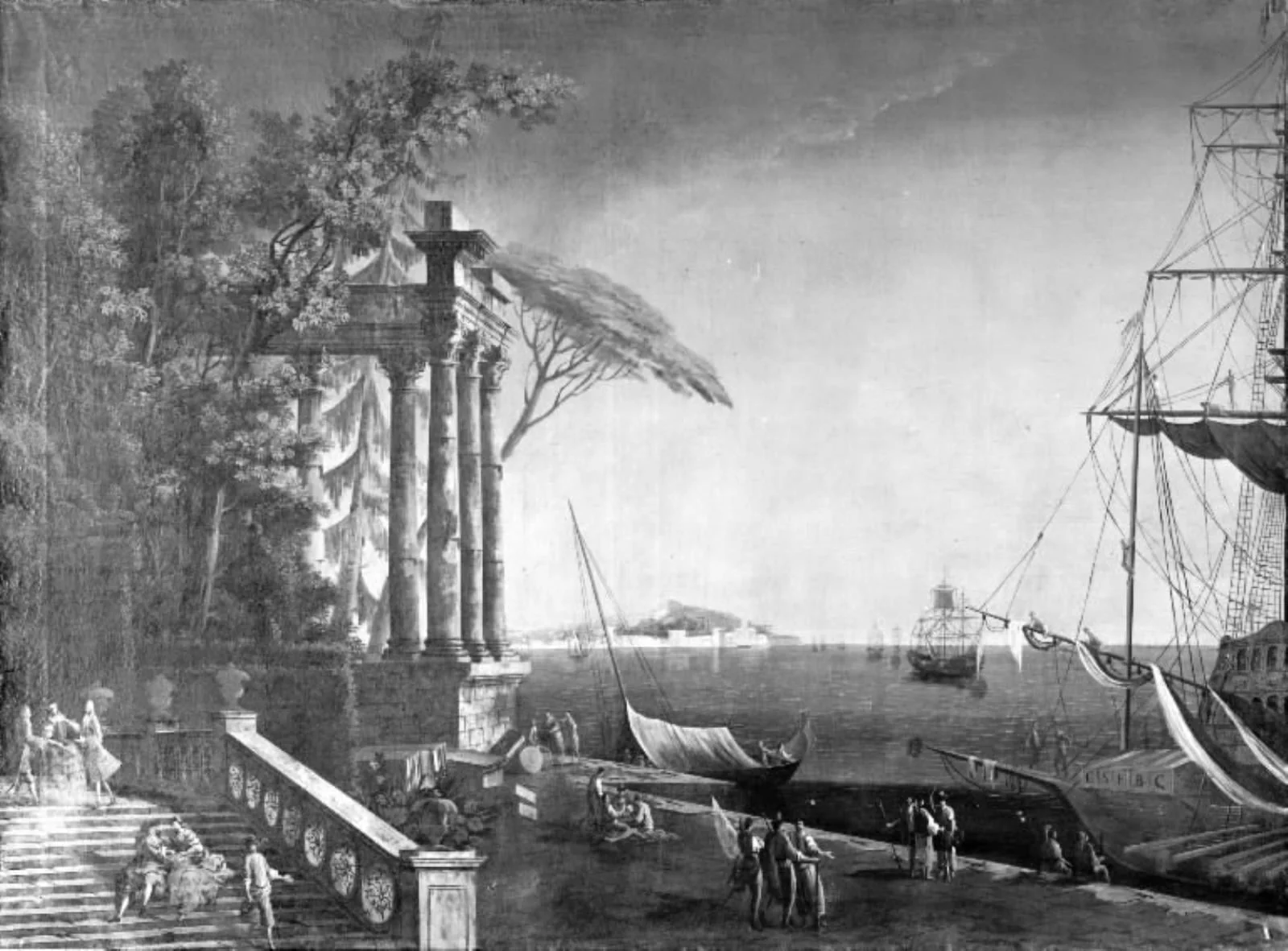 An Italian Seaport with Antique Ruins, by Unknown, 1750