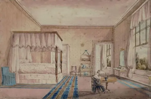 View of bedroom at Woodton Hall, Norfolk