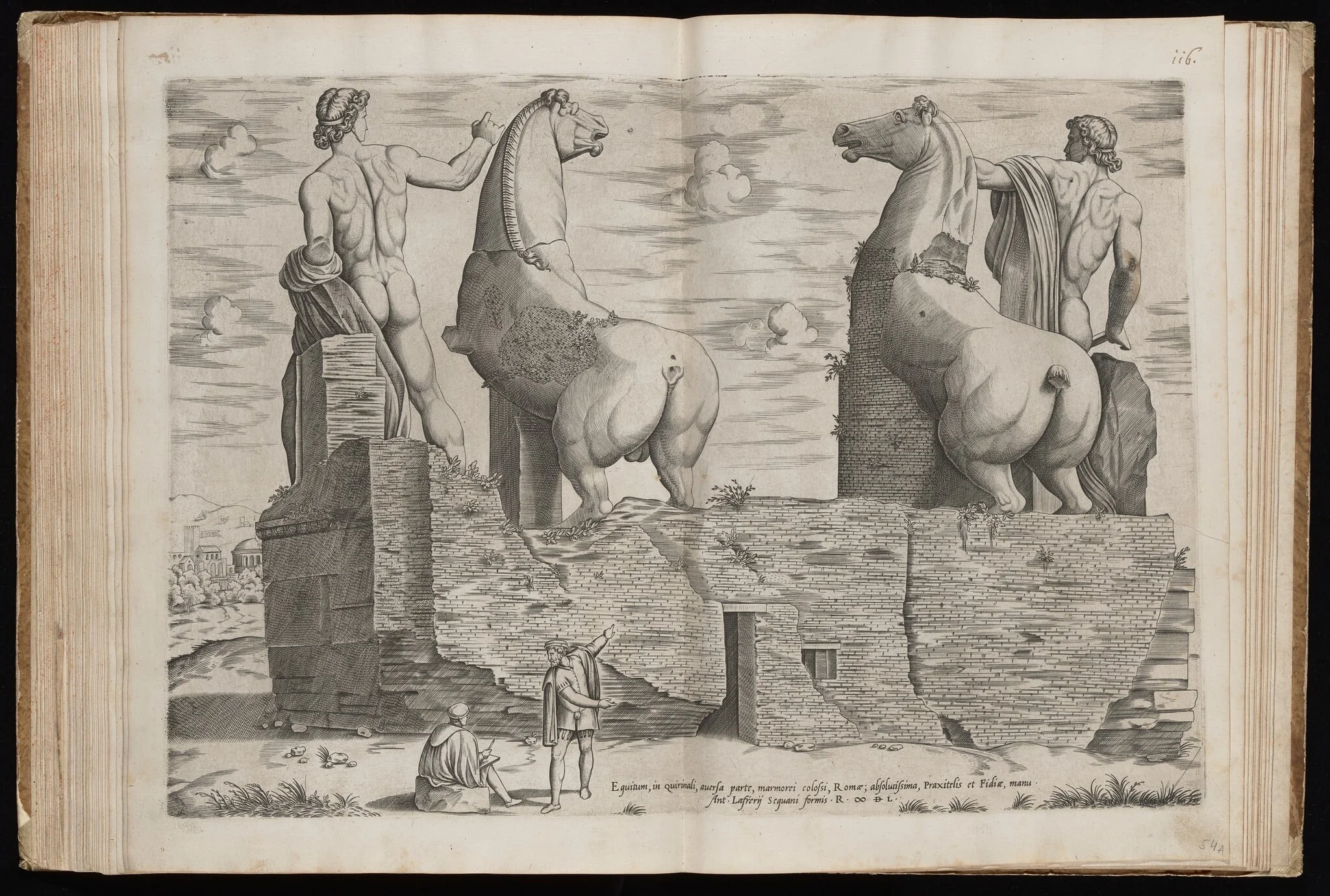 The Dioscuri [Dorsal View], by Italian 16th Century, ink, 1550