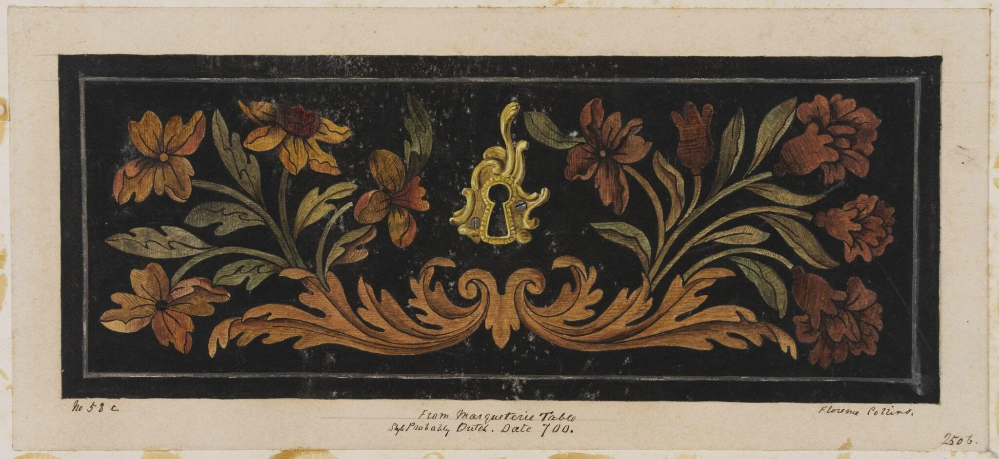 Drawer, marqueterie table