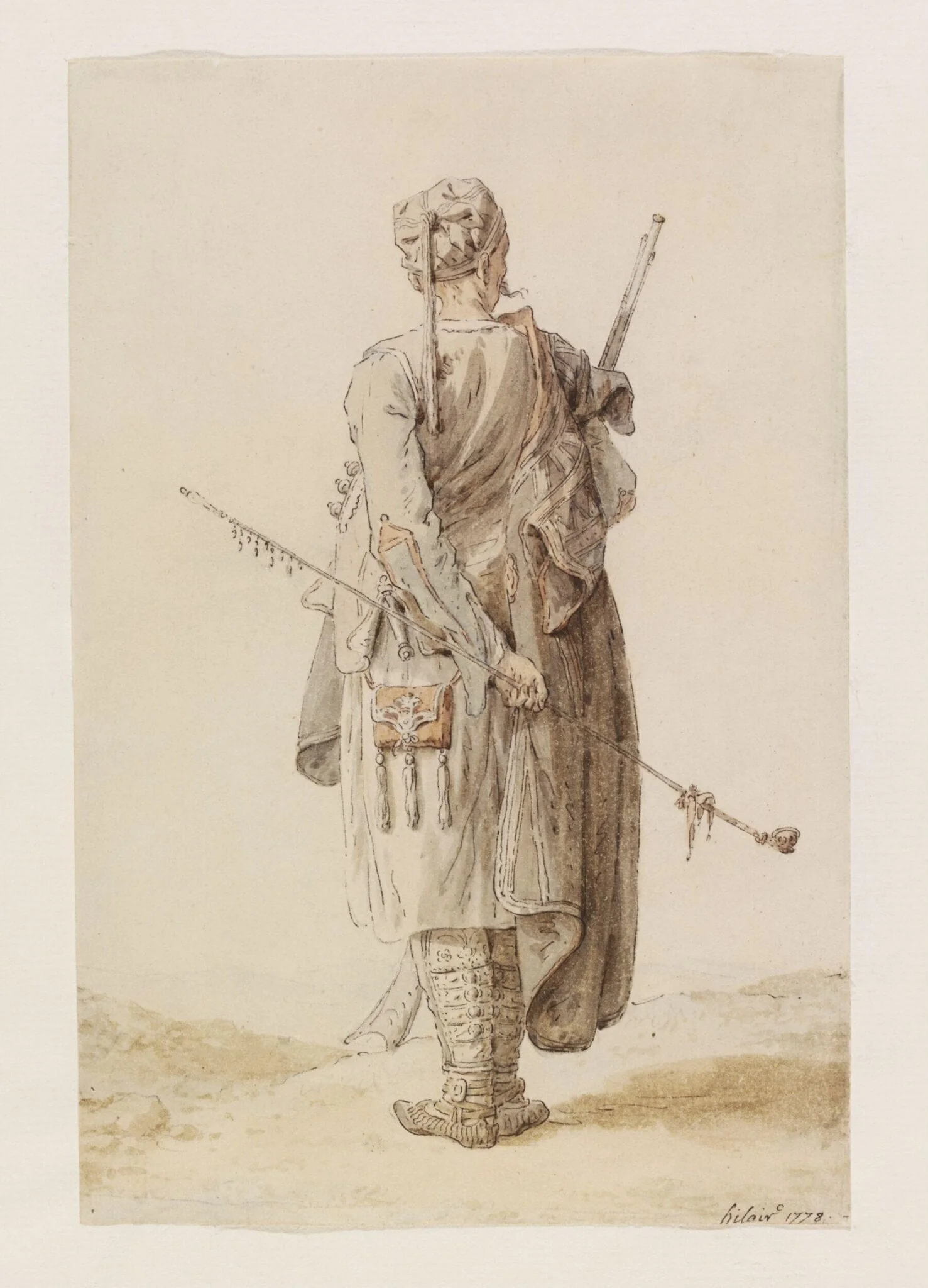 Albanian Soldier, by Jean-Baptiste Hilaire, watercolor, 1778