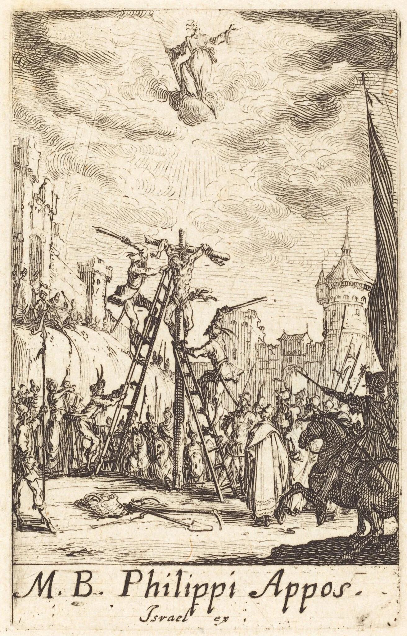 The Martyrdom of Saint Philip, by Jacques Callot, ink, 1634