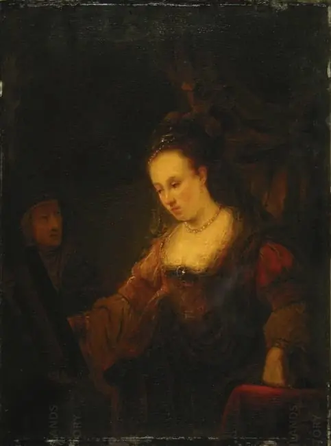 Woman looking in a Mirror with a Maidservant