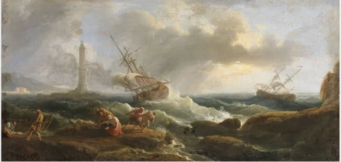A Coastal Scene, by Claude-Joseph Vernet, oil