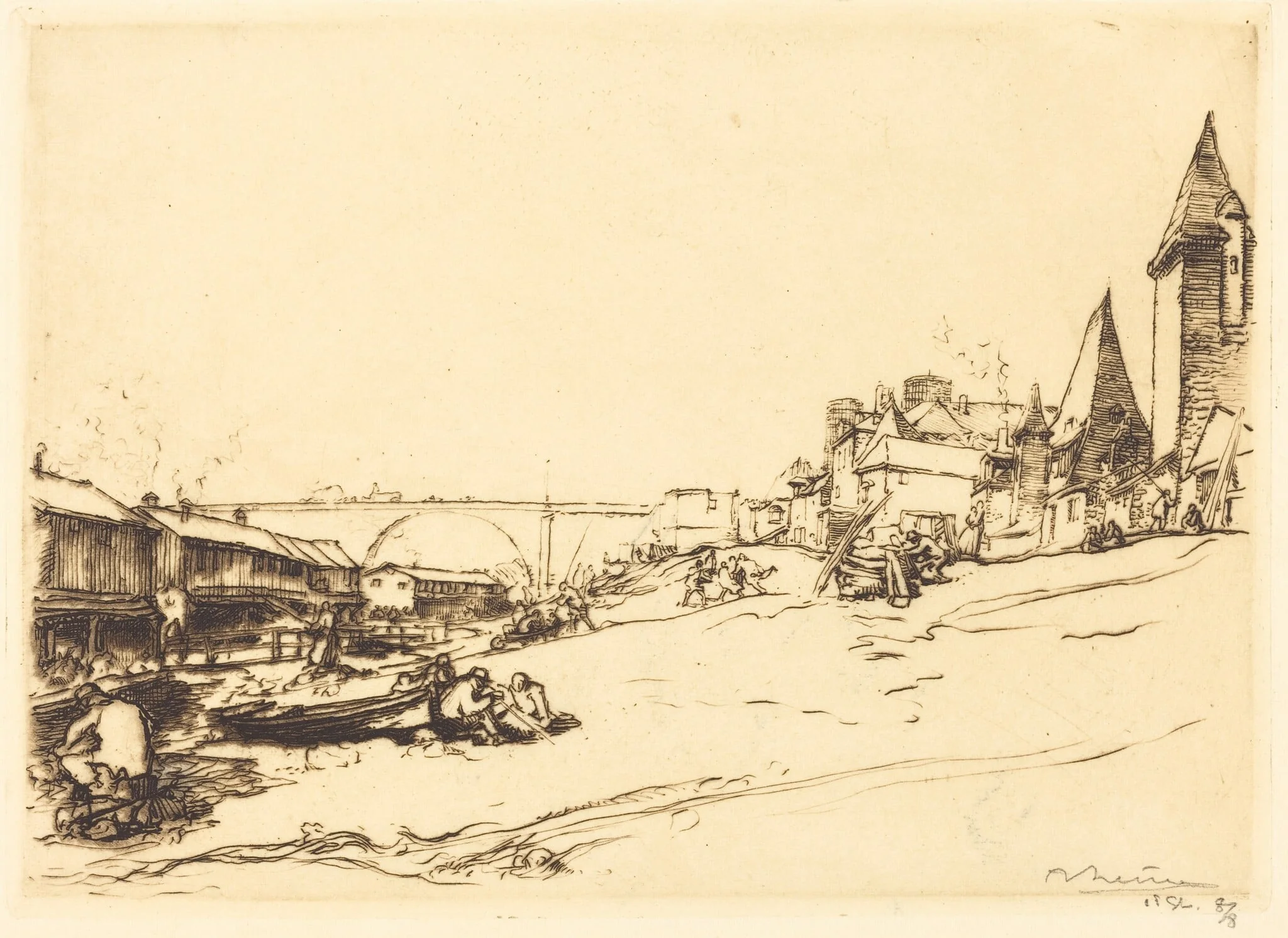 Angers - The House of the King of Poland (Angers - La maison du roi de Pologne), by Auguste Lepère, ink, 1912