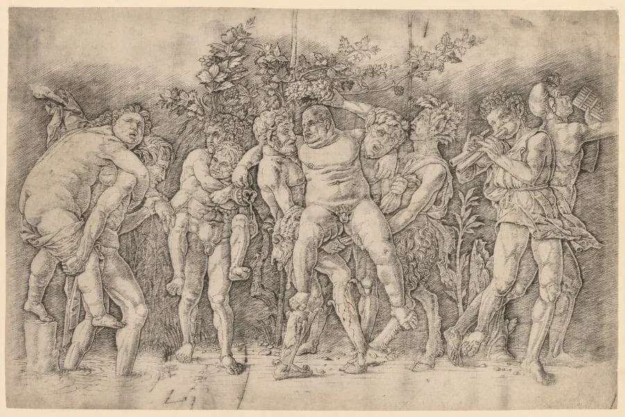 Bacchanal with Silenus, by Andrea Mantegna, 1481