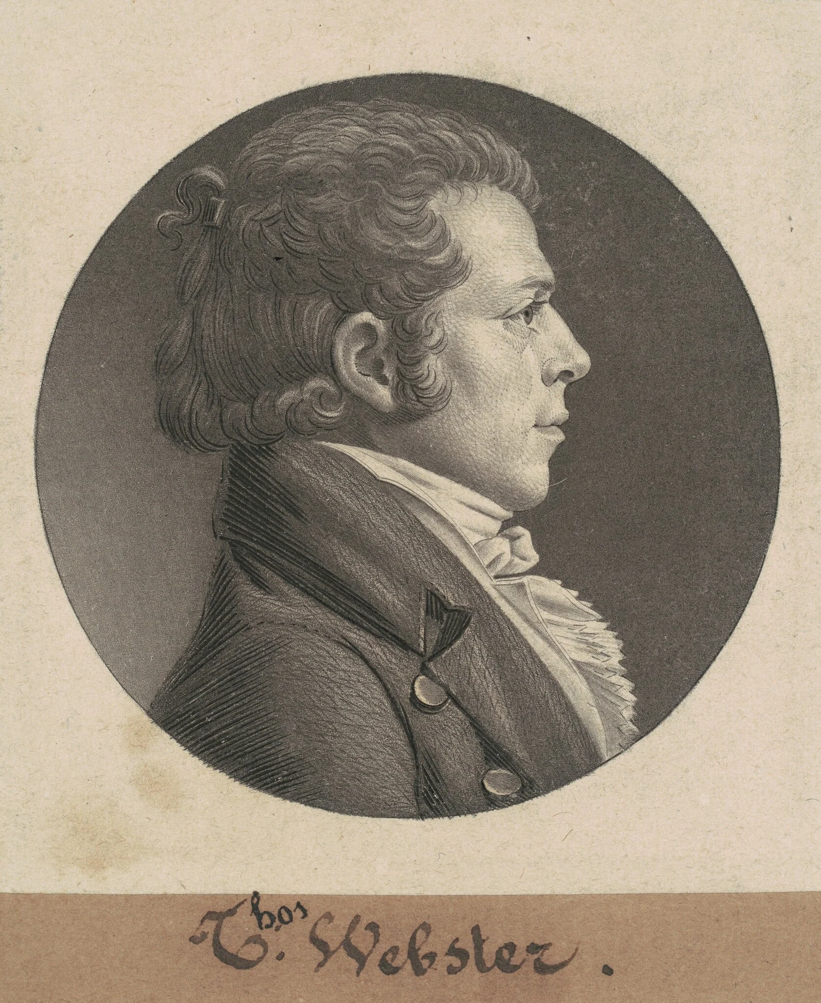 Nimrod Owings, by Charles Balthazar Julien Févret de Saint-Mémin, ink, 1804