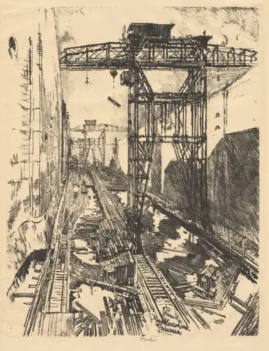 Cranes at Miraflores Lock, Panama