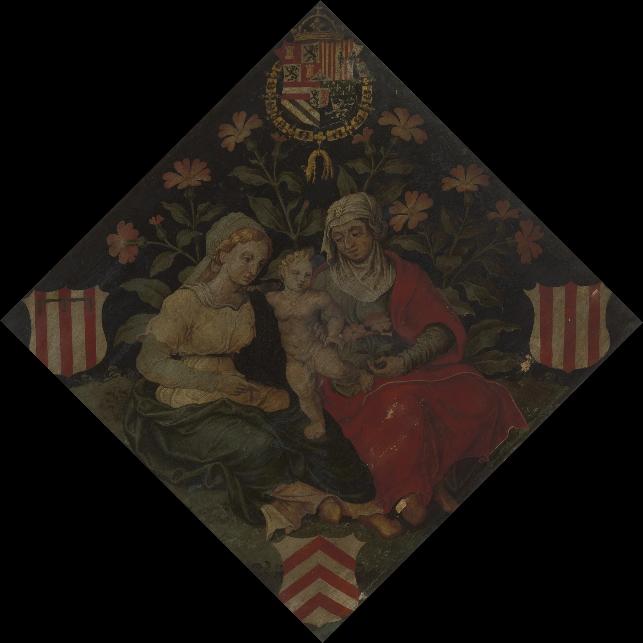 Blazon of the Lier Chamber of Rethoric "Het jenetten bloemken", by Unknown, oil, 1561
