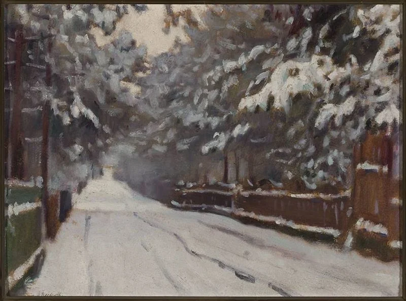 Winter morning II, by Władysław Majewski, oil