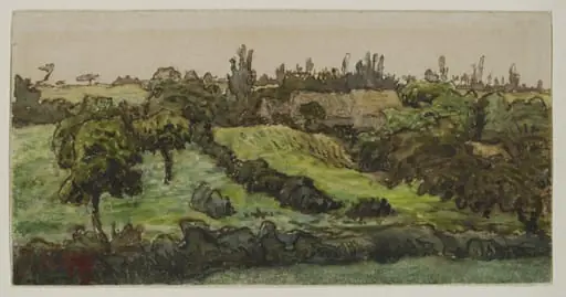 Landscape with farm buildings