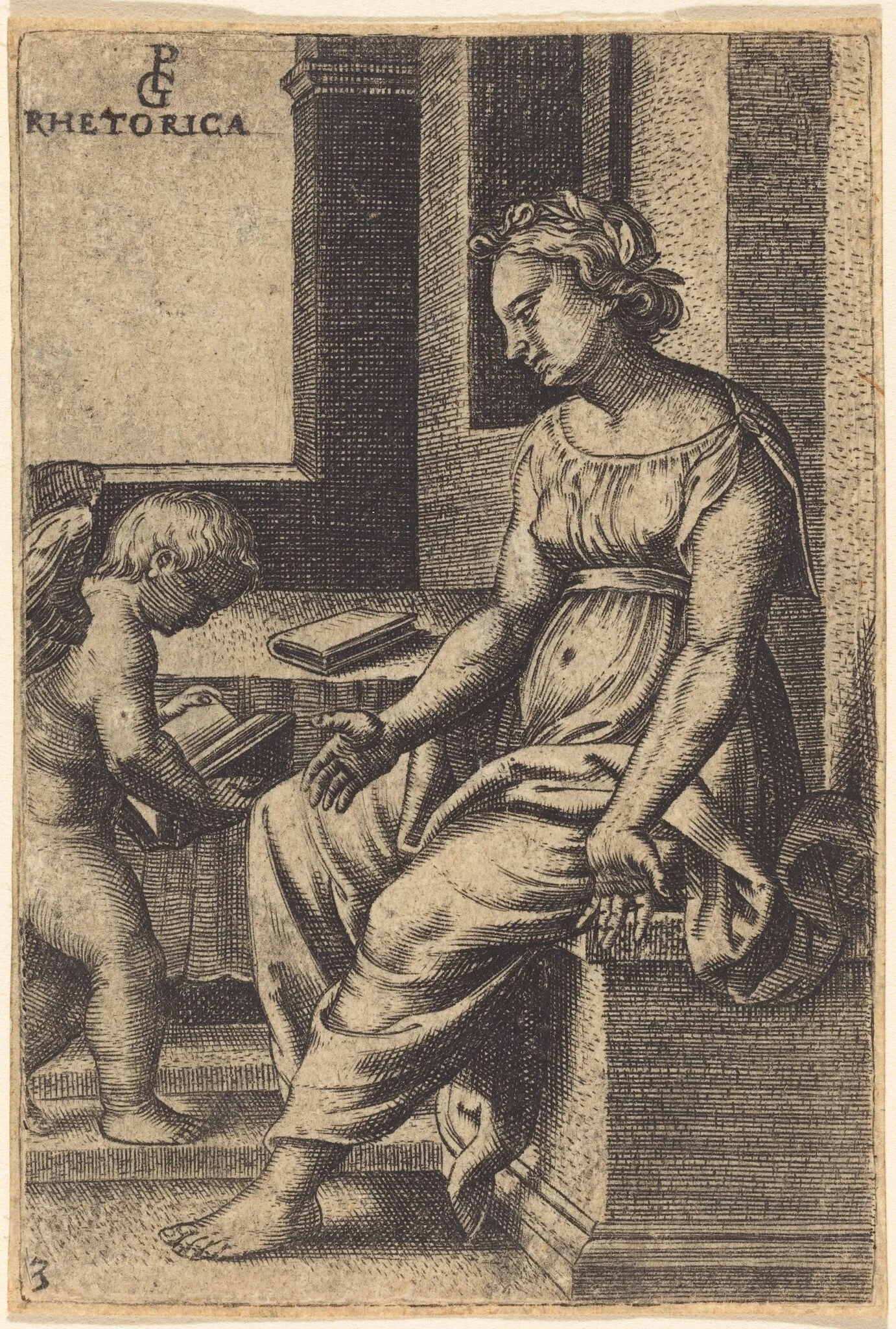 Rhetoric, by Georg Pencz, ink, 1525