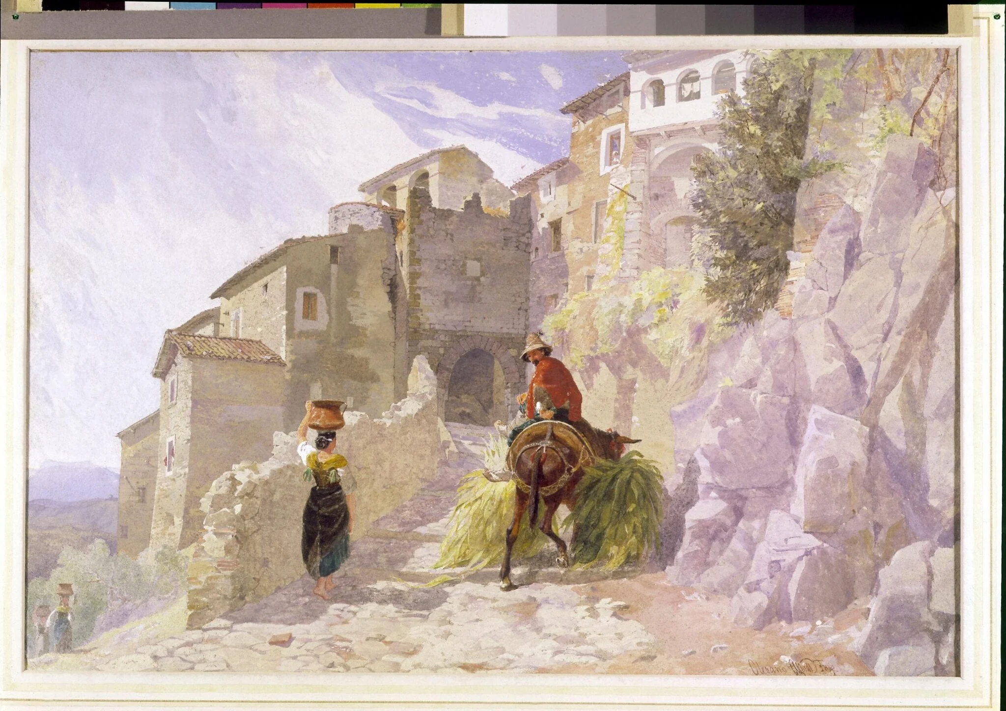 Monastry of San Rocco at Olevano, by Fripp, watercolor, 1854