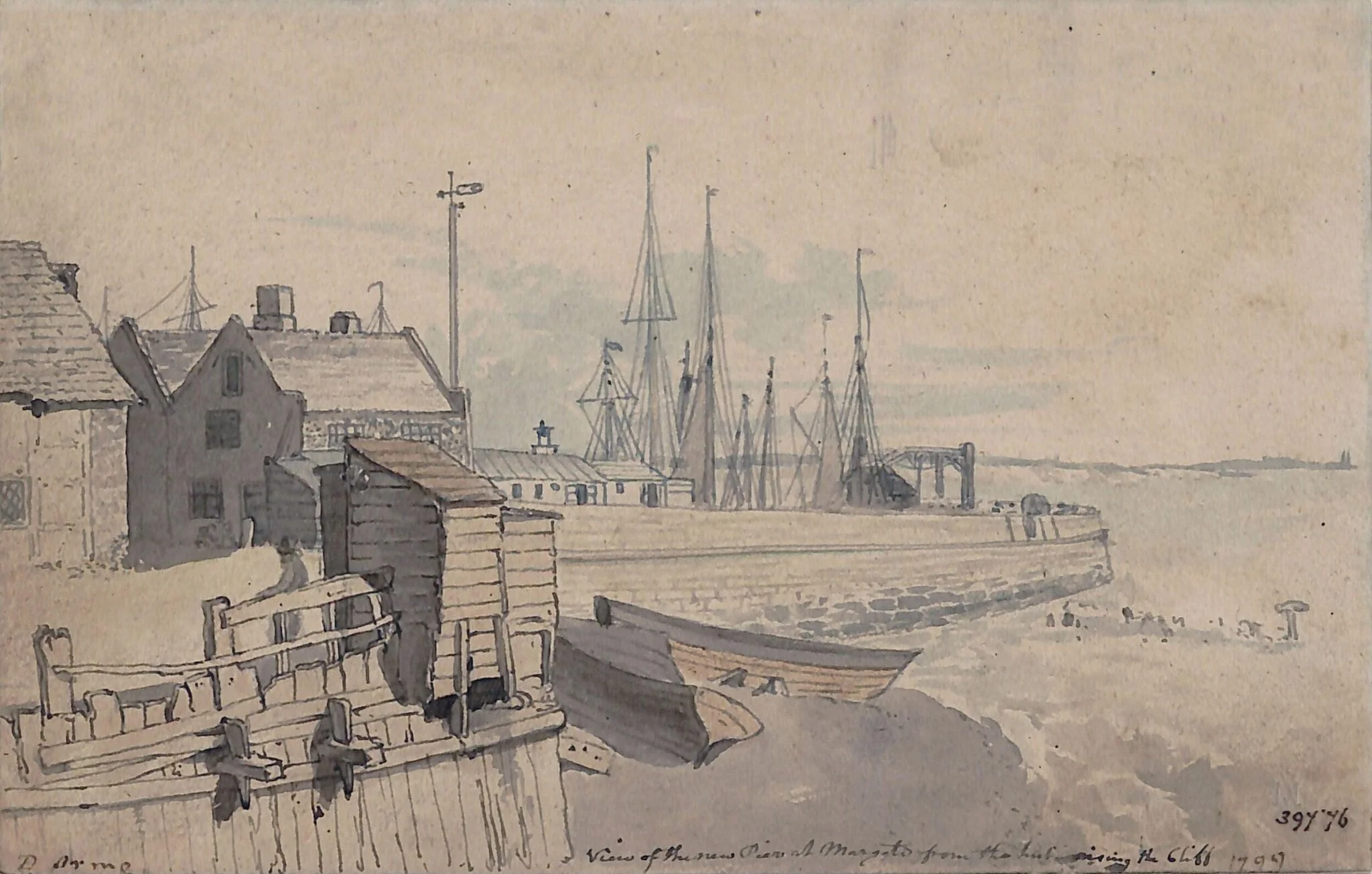 The New Pier, Margate, by Daniel Orme, watercolor, 1799