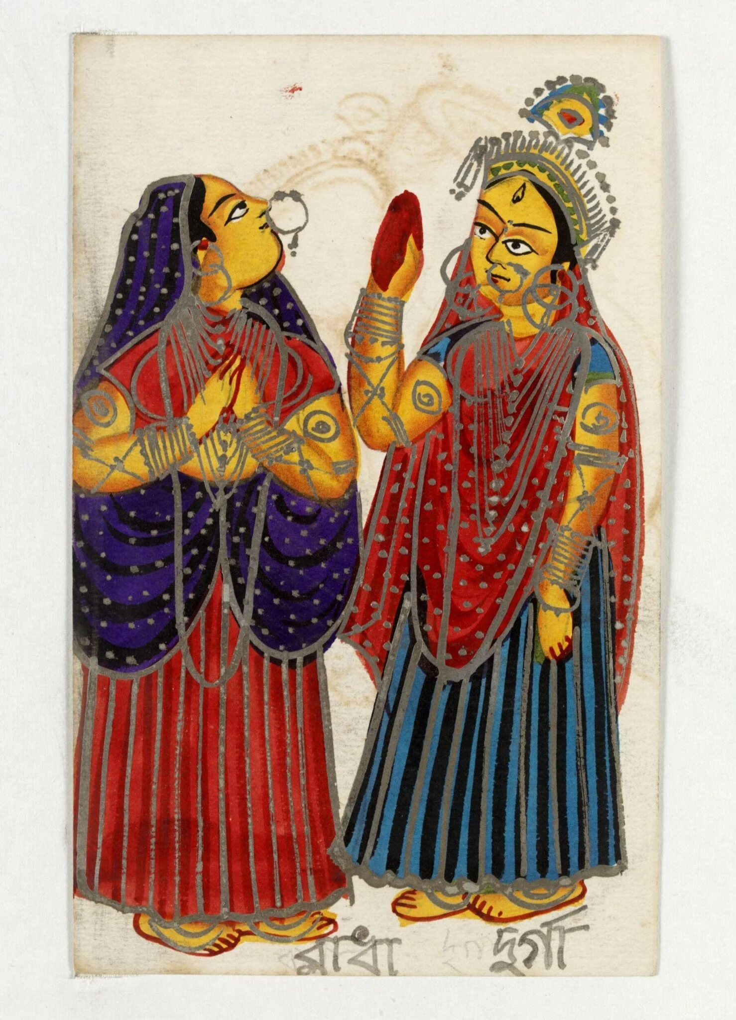 Radha and Durg, by Unknown, paint, 1890
