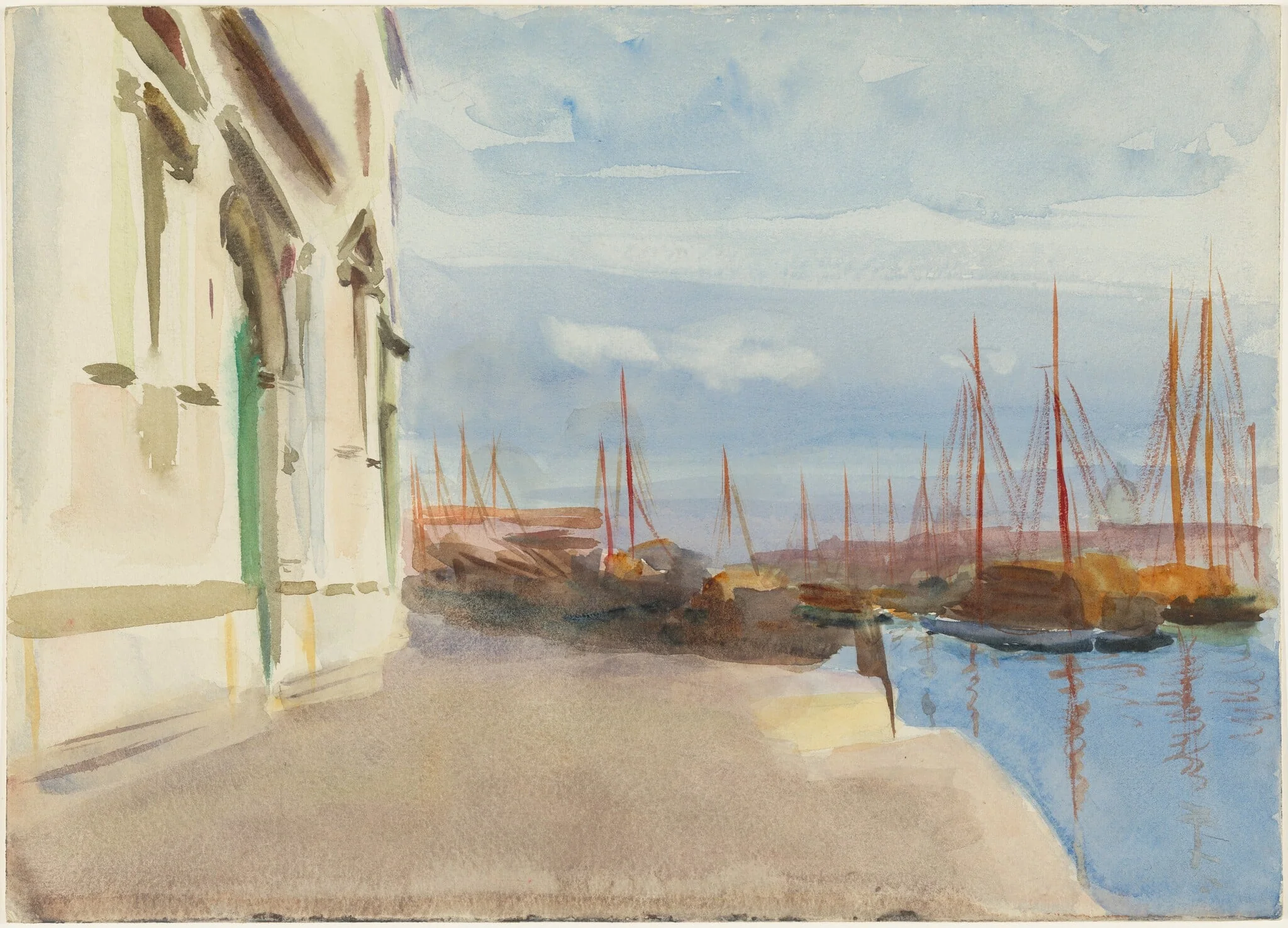 Quayside Scene with Church