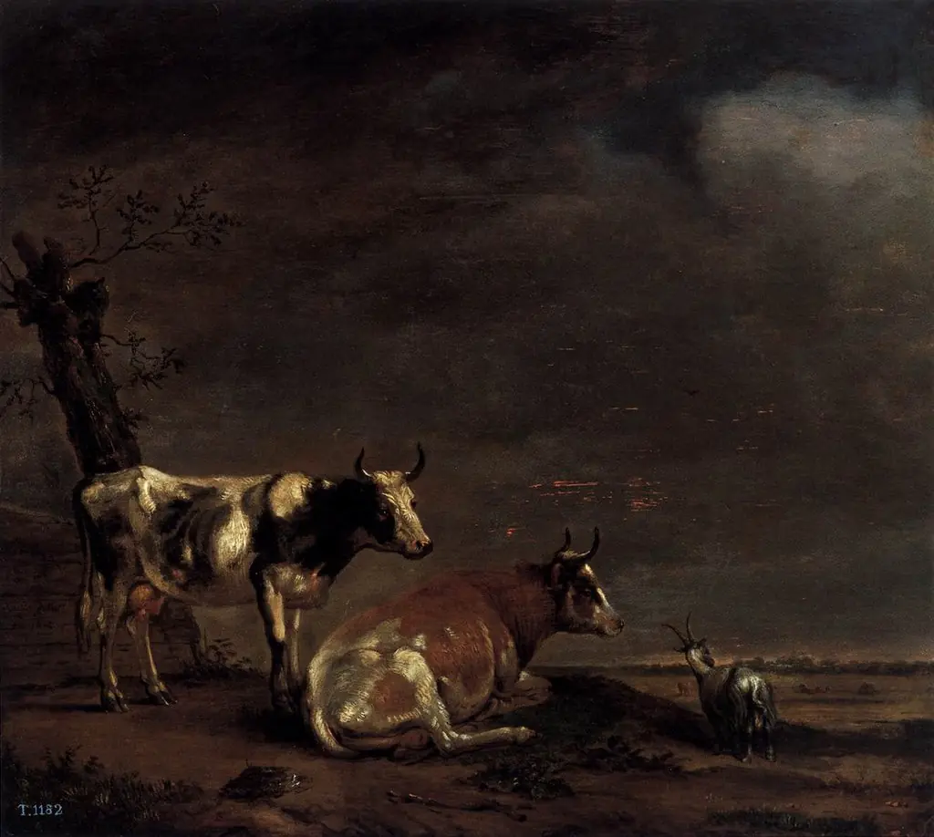 Two Cows in a Meadow