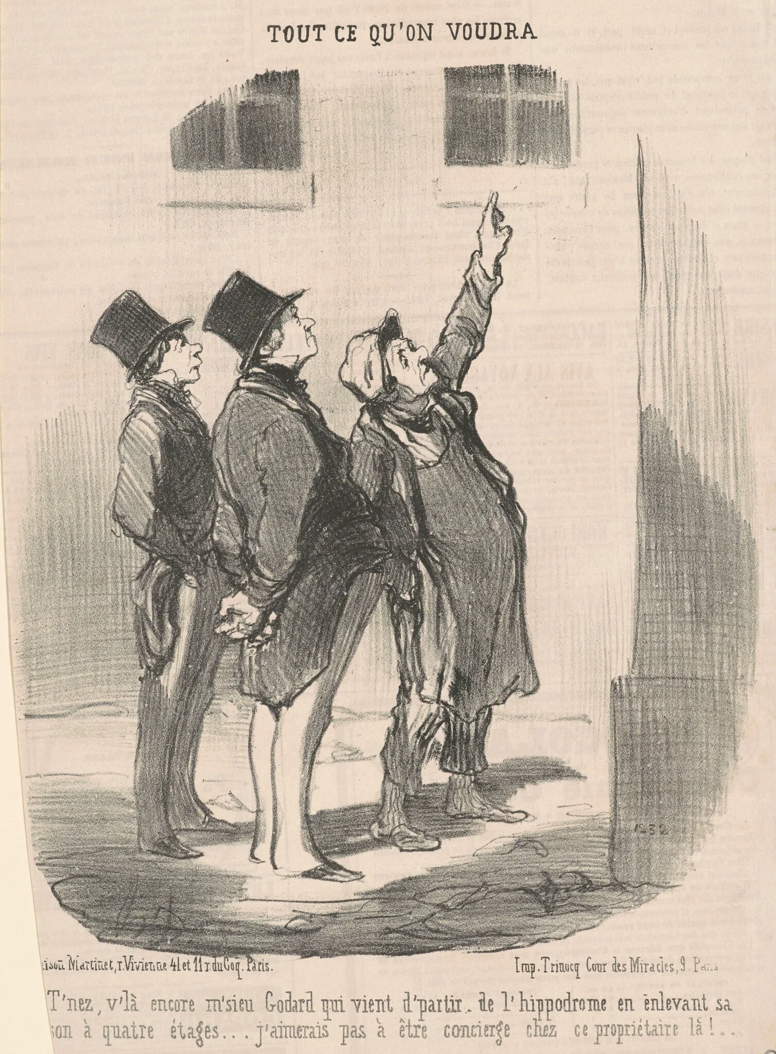 T'nez, v'la encore M'sieu Godard ..., by Honoré Daumier, ink, 1852