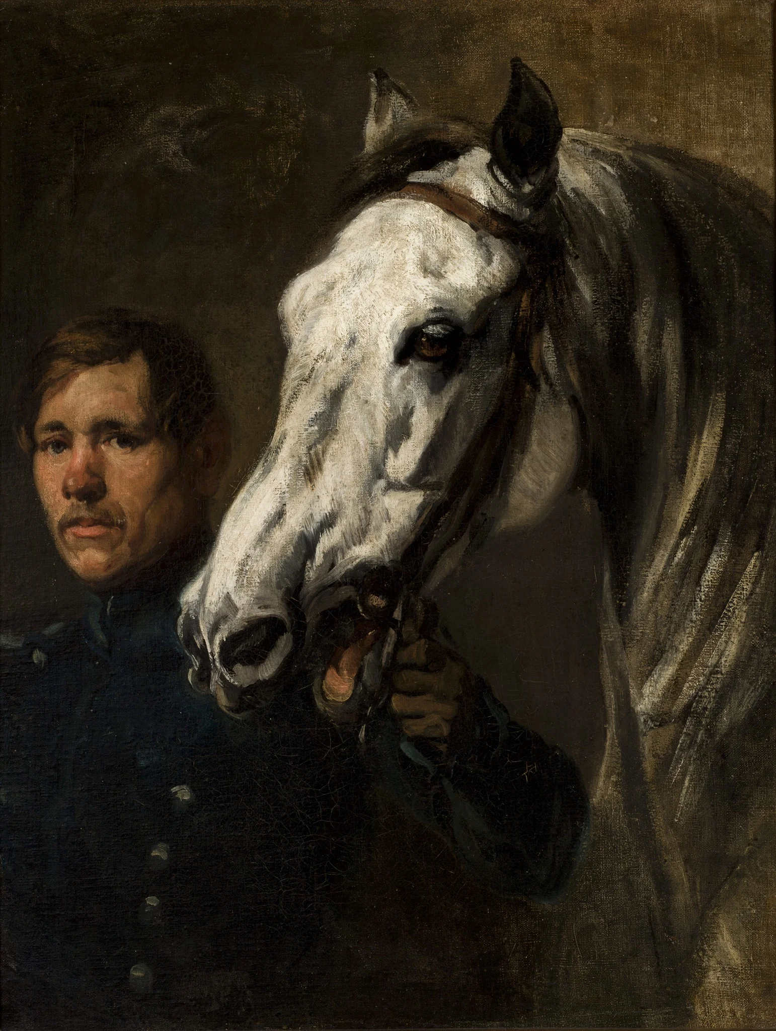 Stable Boy Holding the Horse by the Bridle
