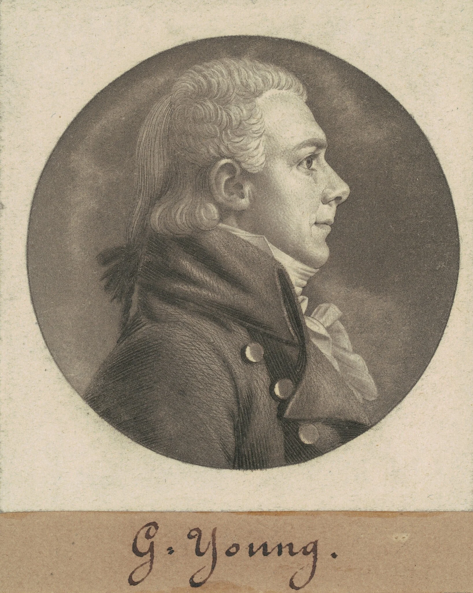 George Young, by Charles Balthazar Julien Févret de Saint-Mémin, ink, 1805