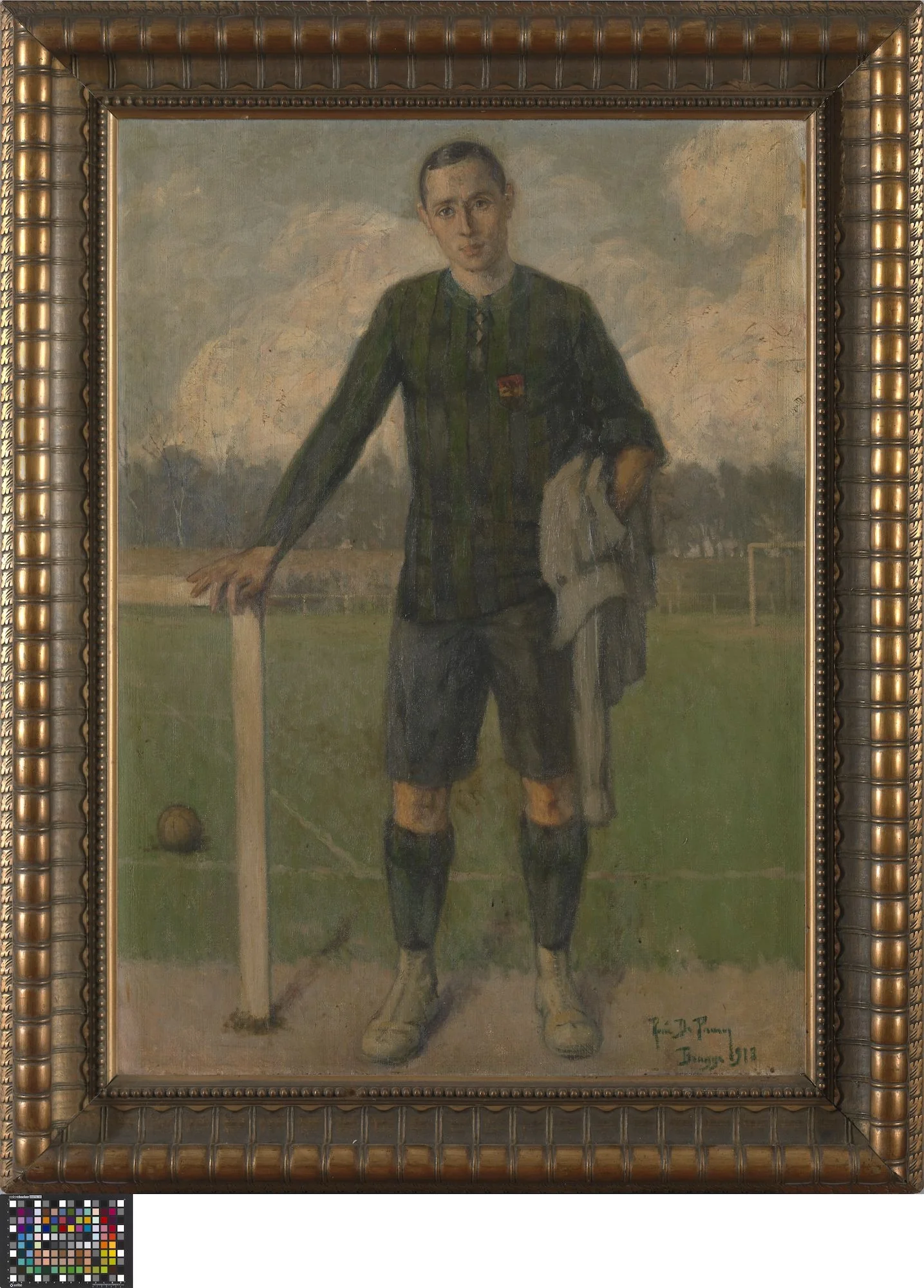 Portret van Cerclespeler Louis Saeys, by René De Pauw, oil, 1918