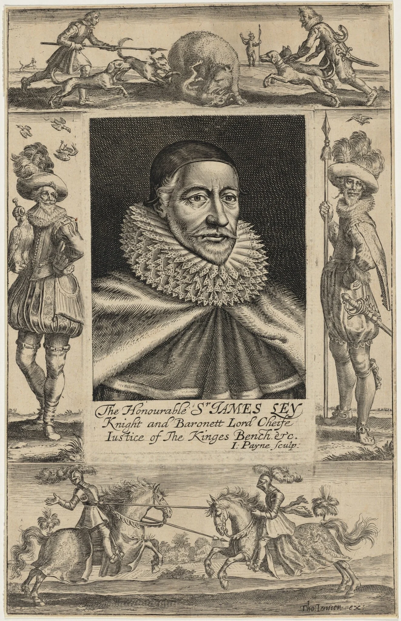 James Ley, First Earl of Marlborough, by Willem de Passe, ink, 1627