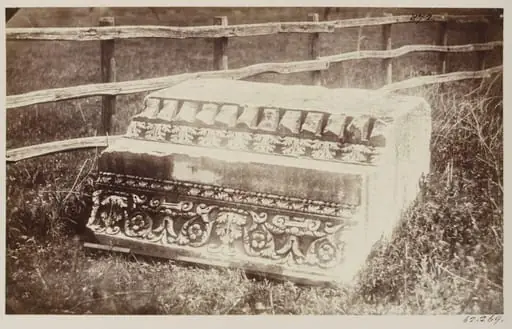 Sculptures - Fragment of a Cornice of the Temple of  Mars (?), outside the Porta S. Sebastiano or Appia, said to belong to this Temple when rebuilt in the third century