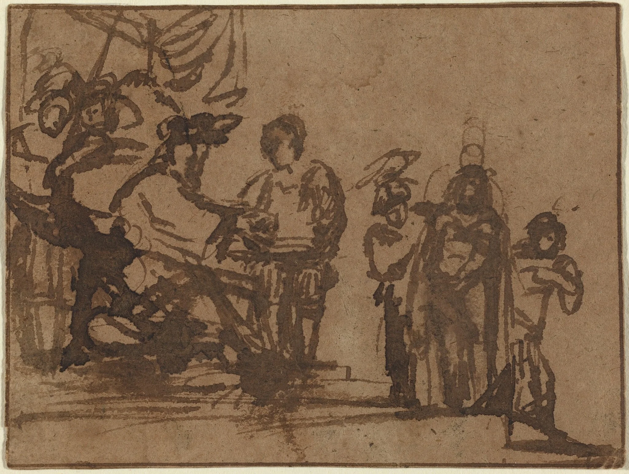 Christ before Pilate, by Unknown, ink, 1638