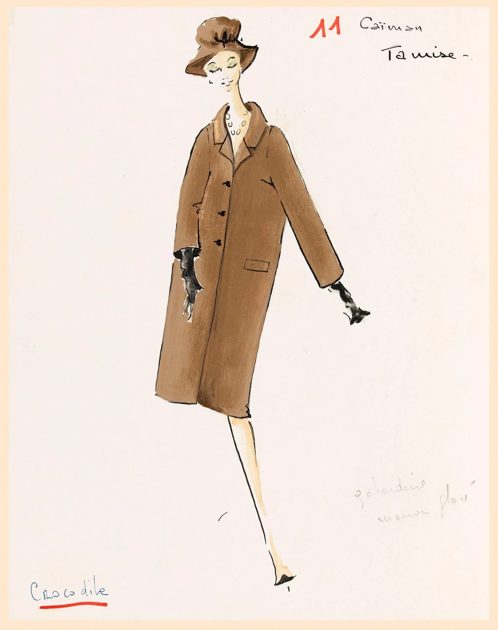 Caïman - Tamise - Crocodile, by Carven, 1967