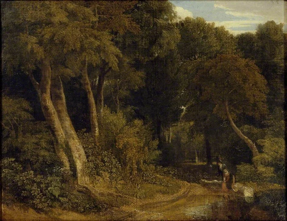 Wooded Landscape with Sheep, by William Havell, oil, 1829