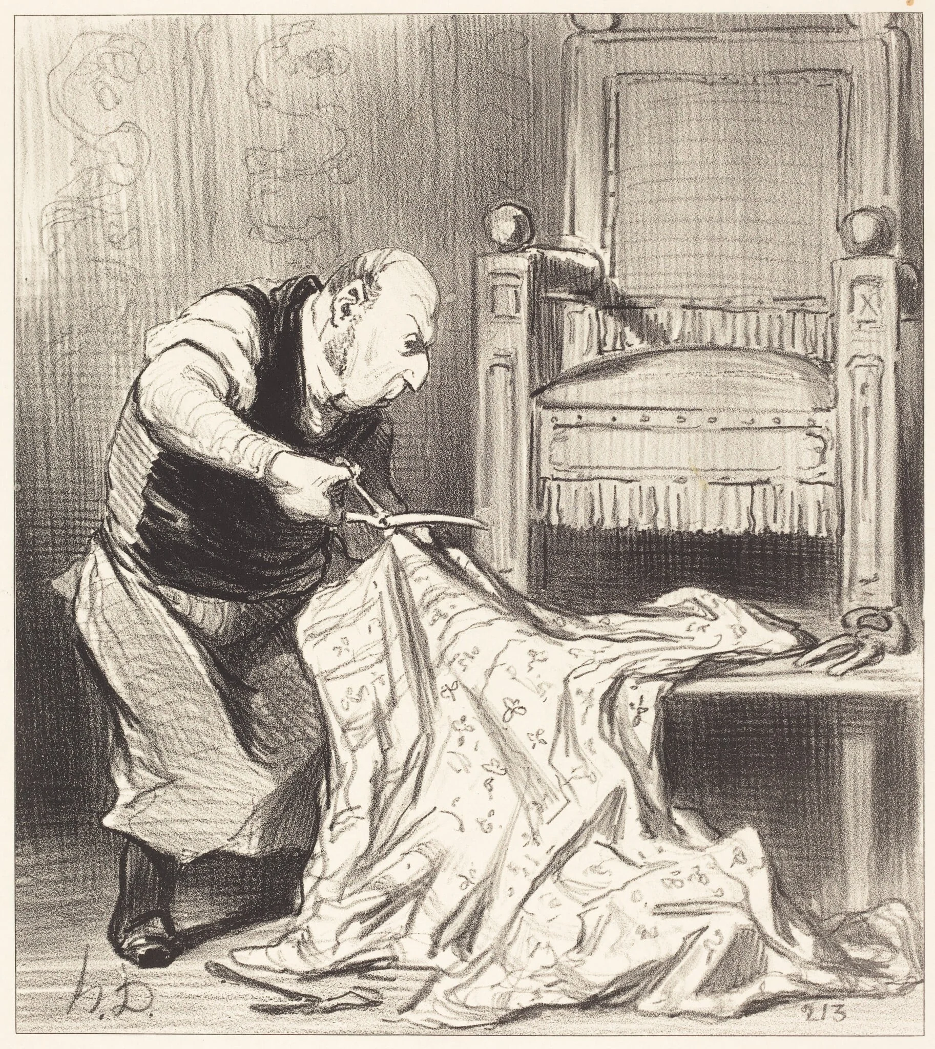 Le Nouveau tapissier de la couronne..., by Honoré Daumier, ink, 1850