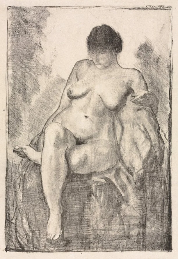 Nude Woman Seated, by George Bellows, 1916