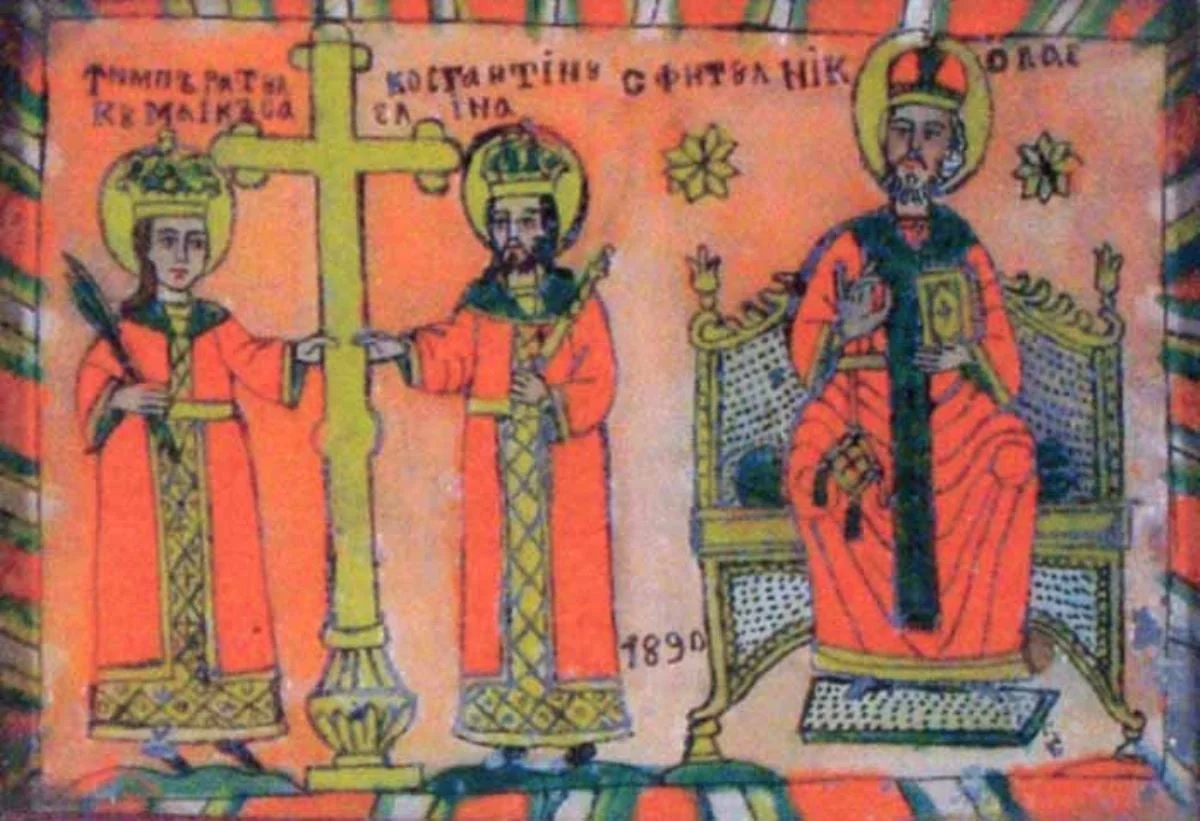 Sfinții Împărați Constantin și Elena, Sfântul Nicolae, by Unknown, 1890