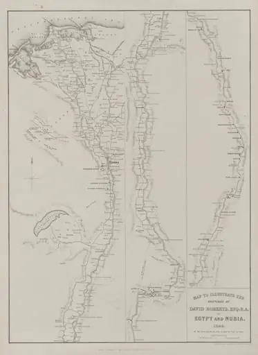 Egypt and Nubia, Volume III: Map to Illustrate the Sketches of David Roberts, Esq: R.A. in Egypt and Nubia 1849