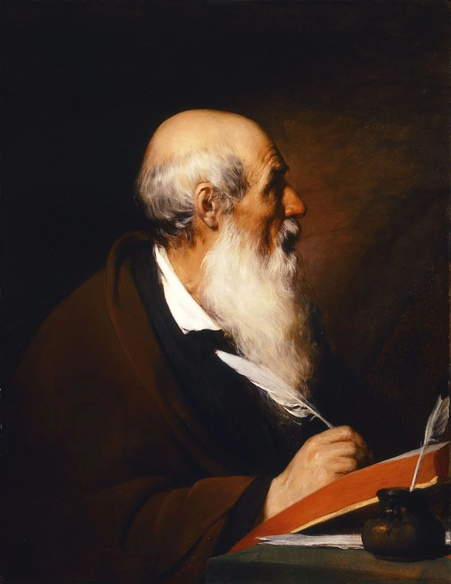 Scientist writing, by Friedrich von Amerling, oil, 1842
