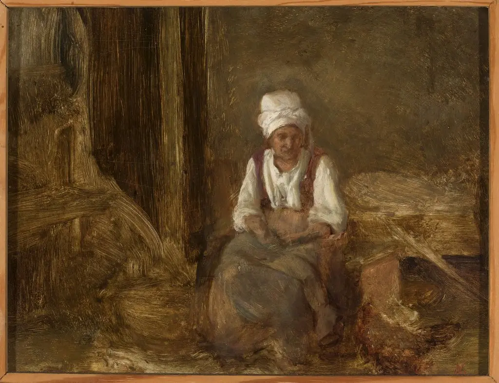 Old woman indoors