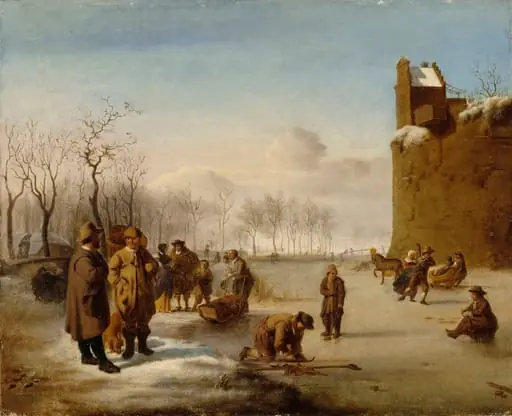 Luistelijoita, kopio Adriaen van de Velden mukaan