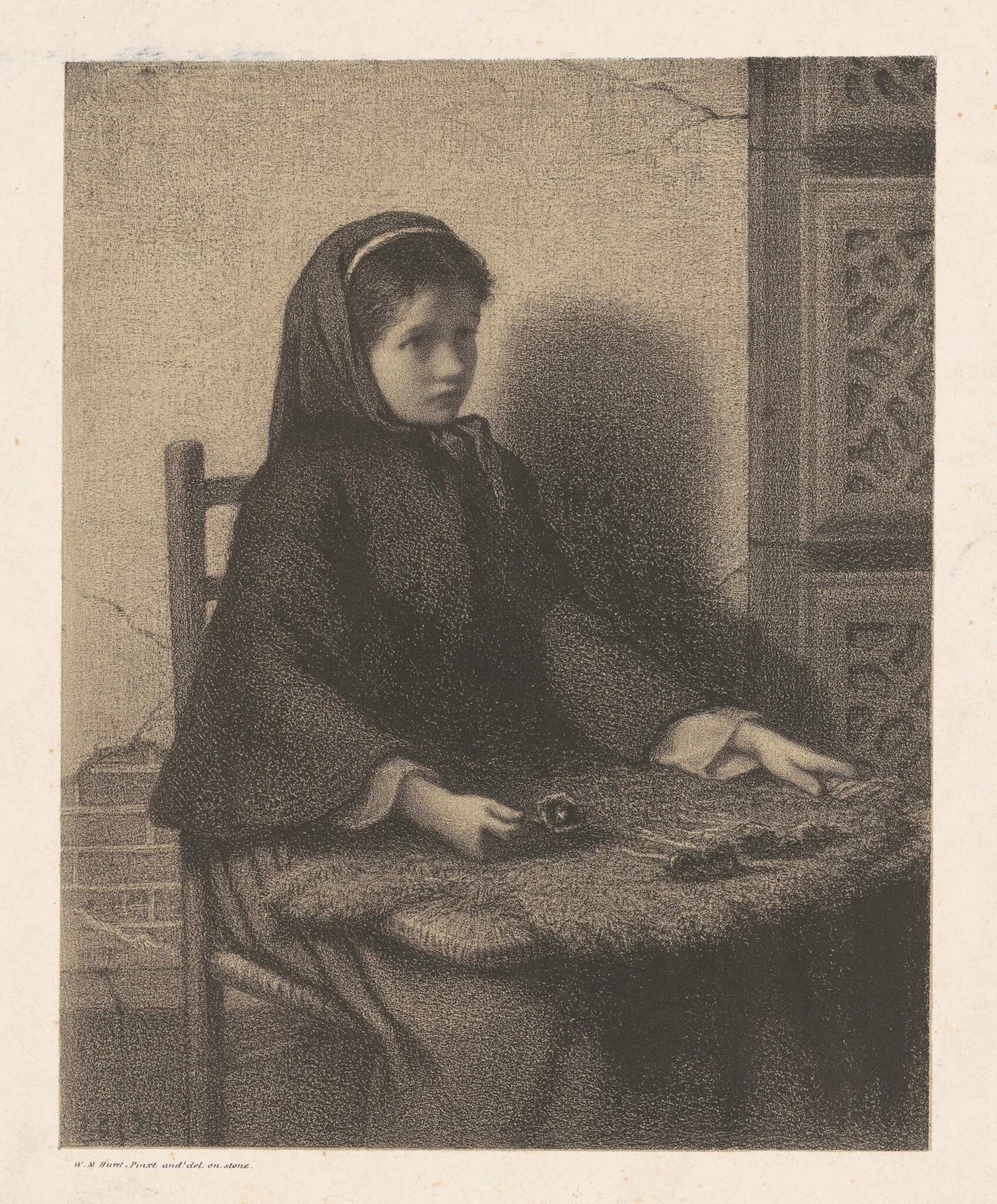 Violet Girl, by William Morris Hunt, ink, 1857