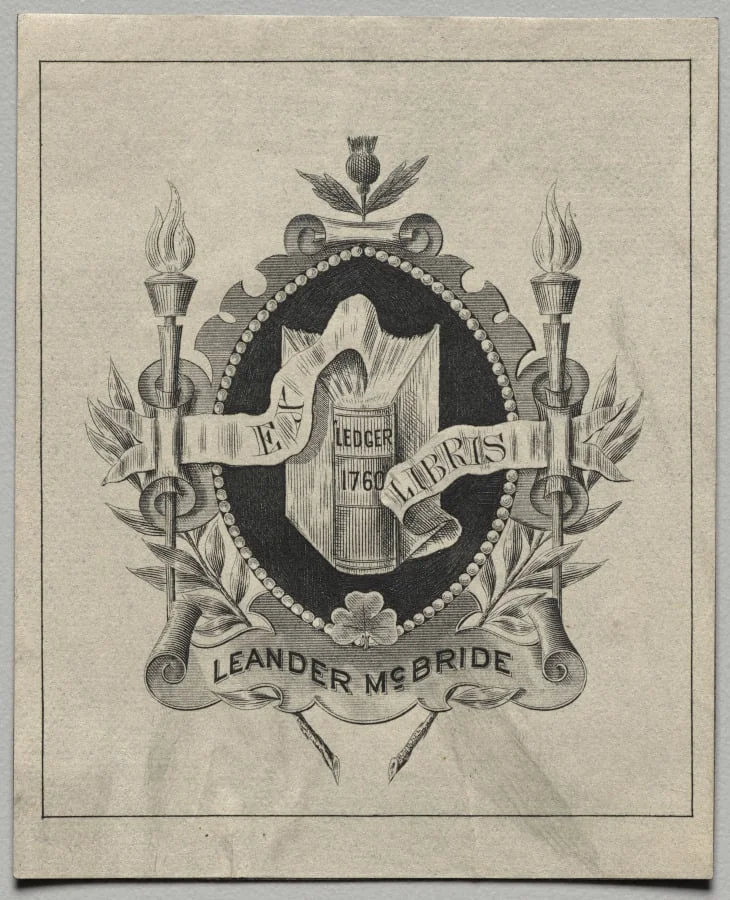 Bookplate: Leander McBride, by Unknown, 1760