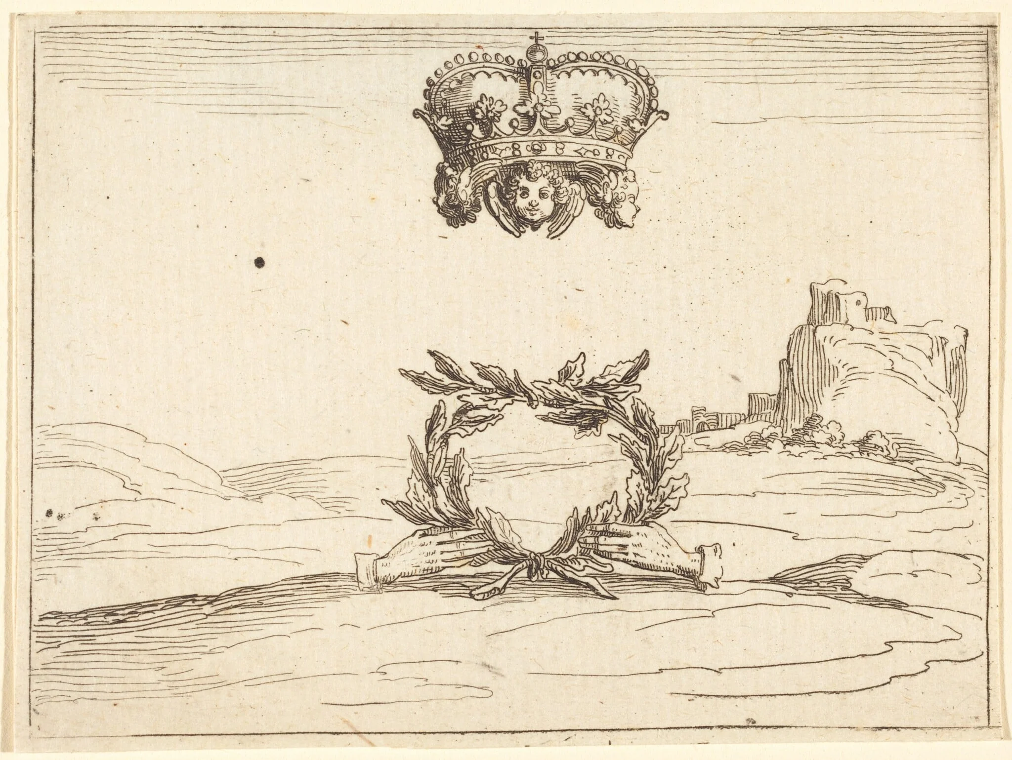 The Two Crowns, by Jacques Callot, ink, 1628