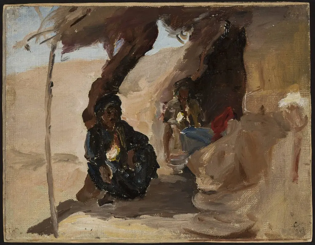 Desert - Resting in the desert. From the journey to Palestine