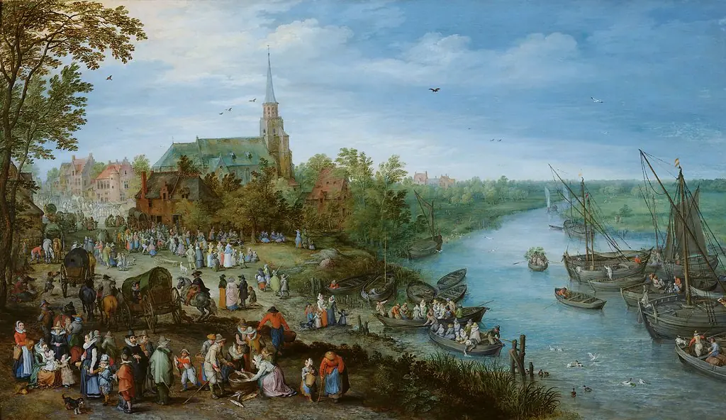 Village Kermis in Schelle with Self Portrait