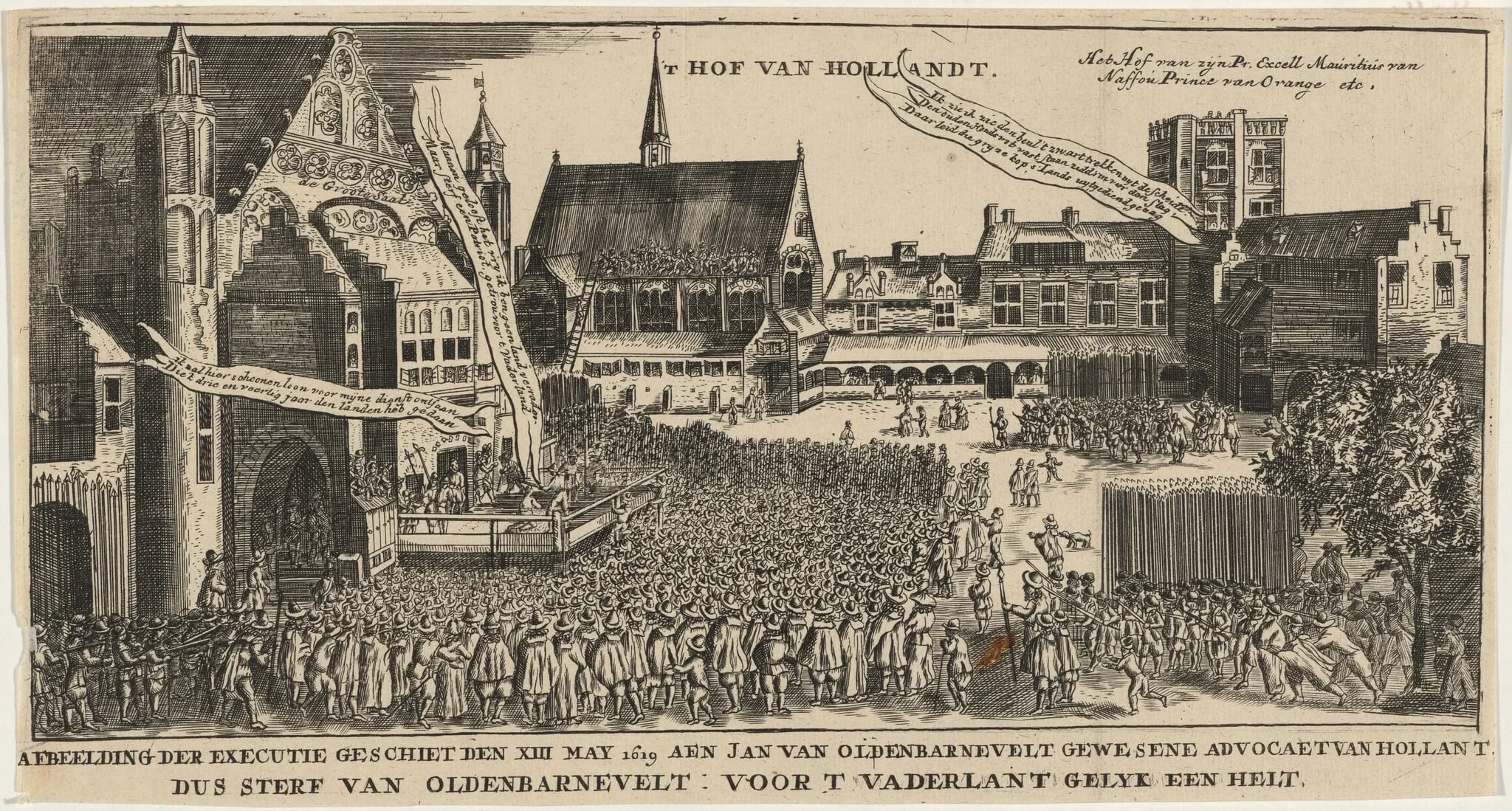 Execution of Johan van Oldenbarneveldt, by Unknown 19th Century, ink, 1850