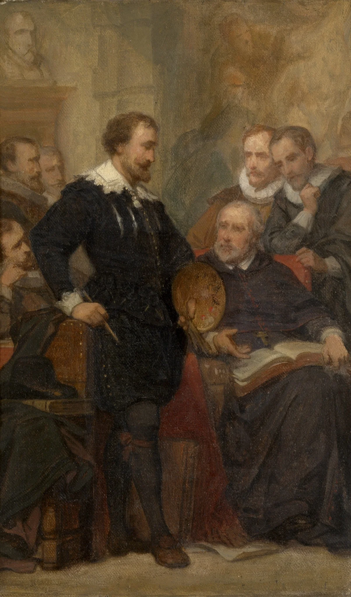 Peter Paul Rubens in his Studio, by Nicaise De Keyser, oil, 1860